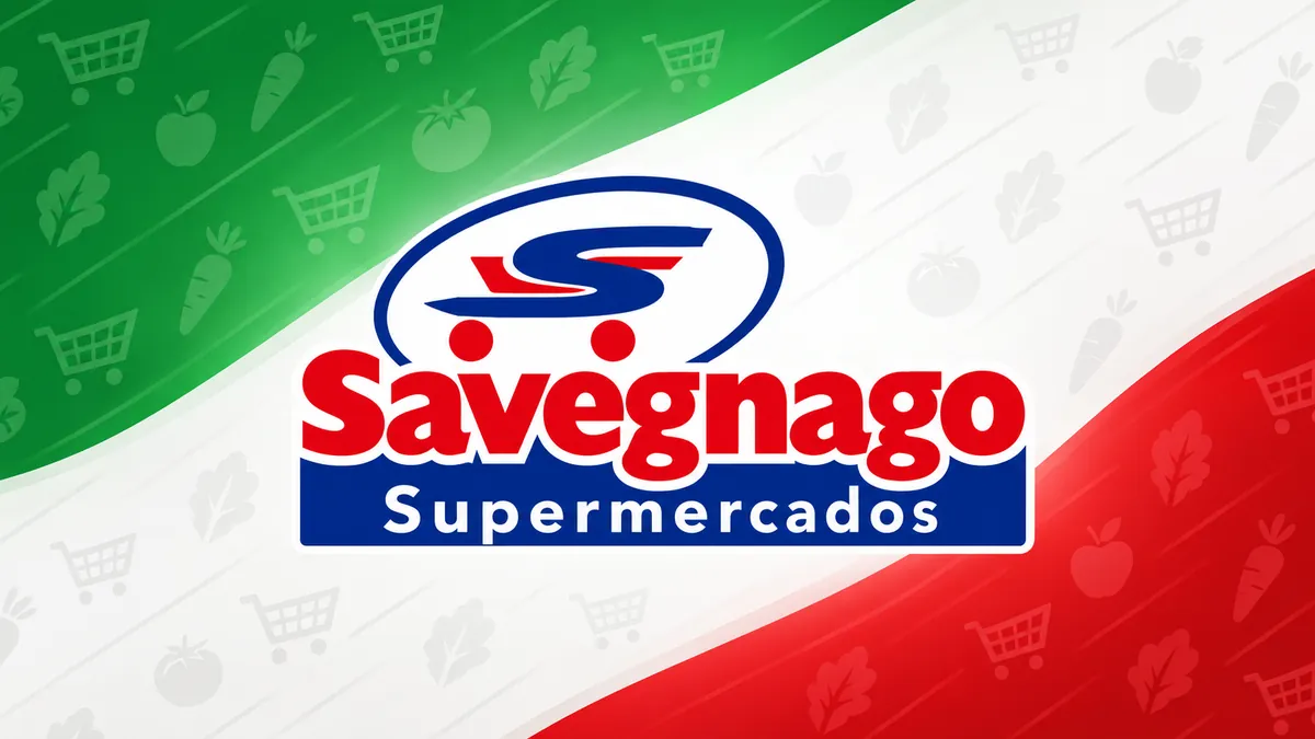 Identidade visual do Savegnago Supermercados em composição institucional
