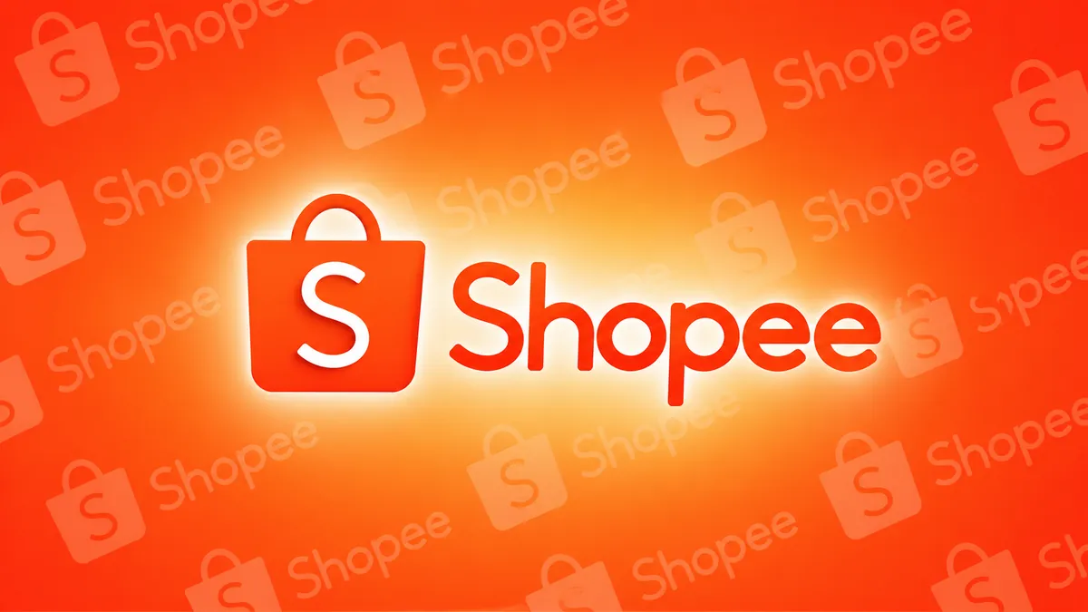 Identidade visual da Shopee em composição institucional