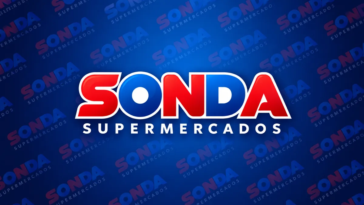 Identidade visual do Sonda Supermercados em composição institucional