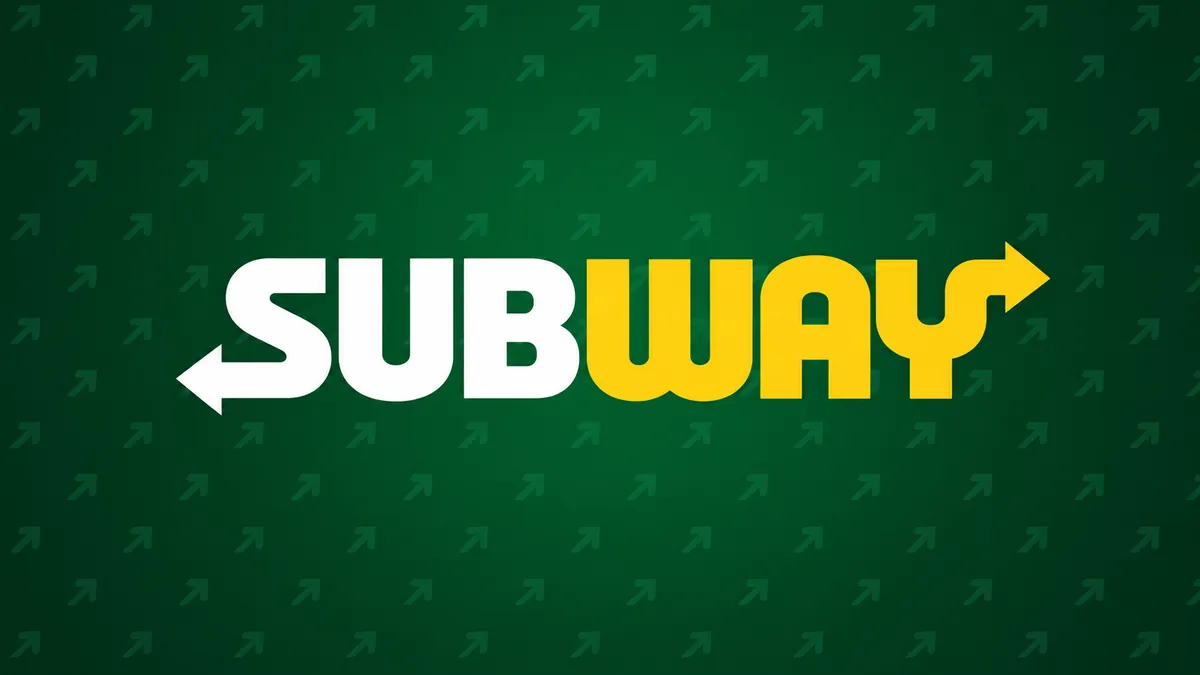 Logomarca Subway sobre fundo verde institucional