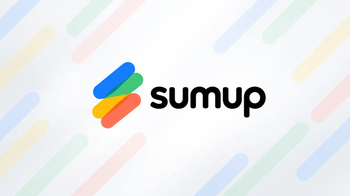 Logomarca SumUp em composição institucional multicolorida