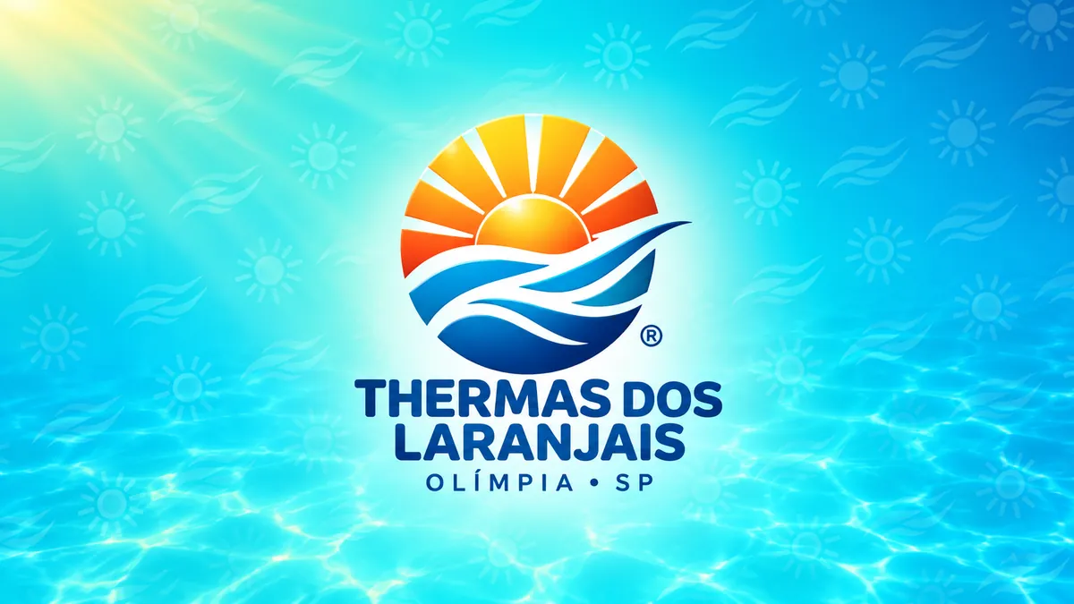 Identidade Thermas dos Laranjais com sol e ondas