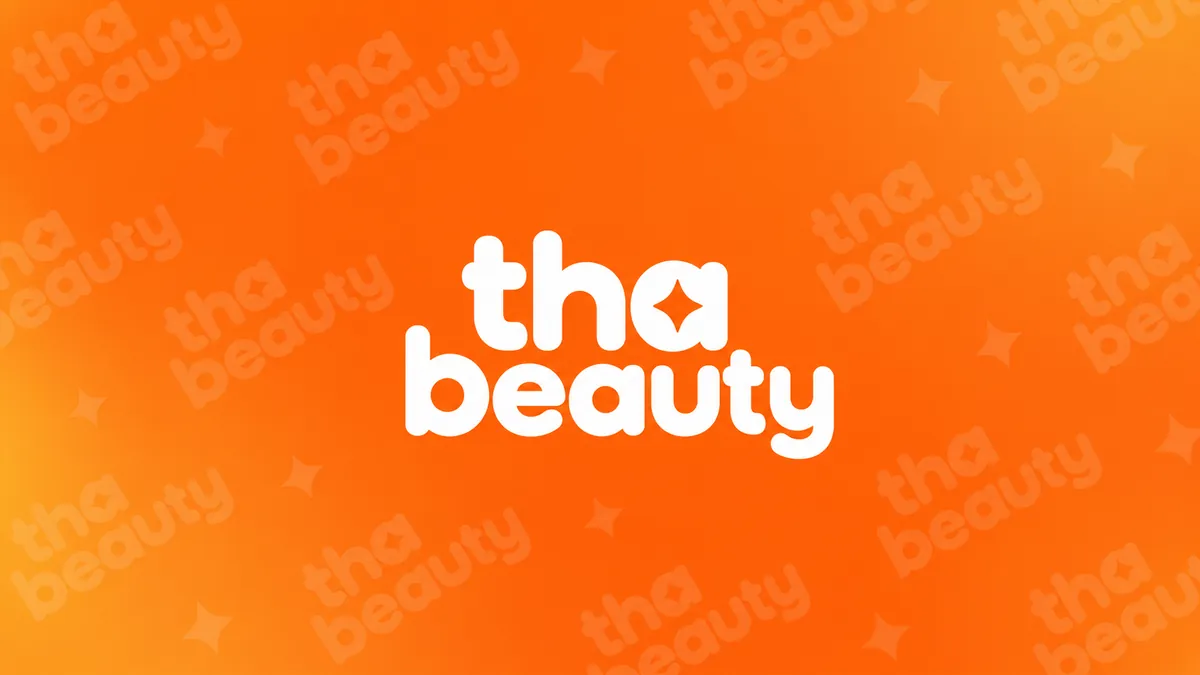 Logotipo da Tha Beauty em composição institucional