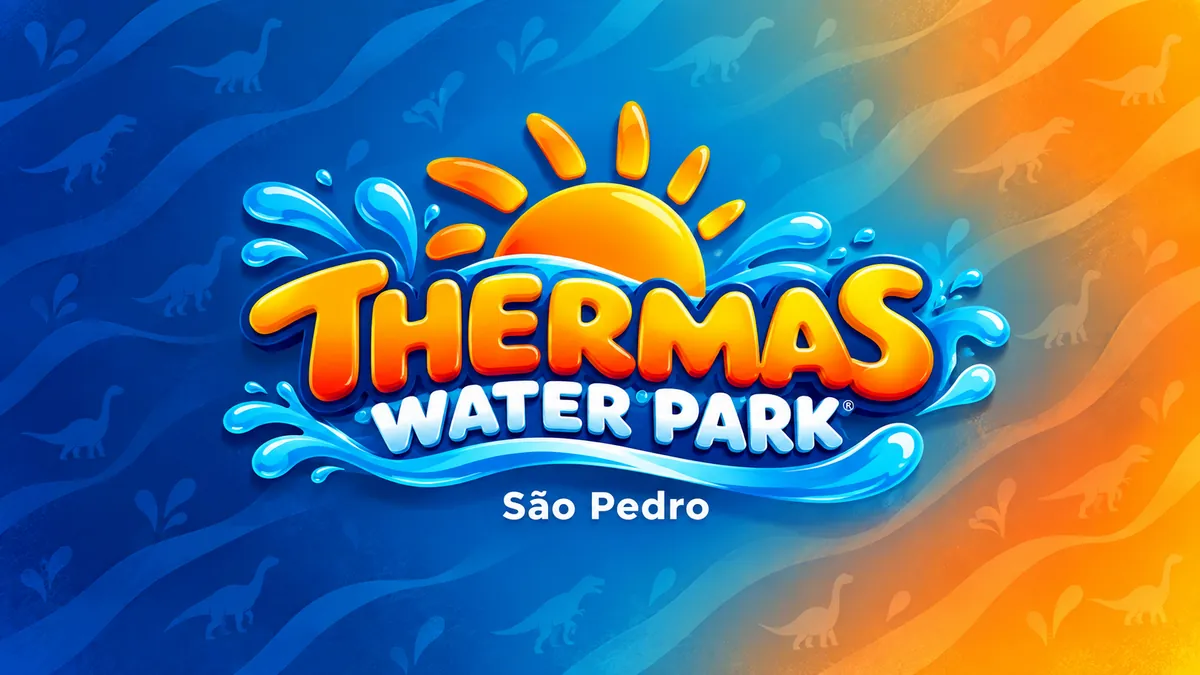 Identidade Thermas Water Park São Pedro em composição aquática