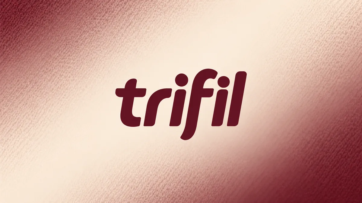 Identidade Trifil em composição institucional de textura têxtil