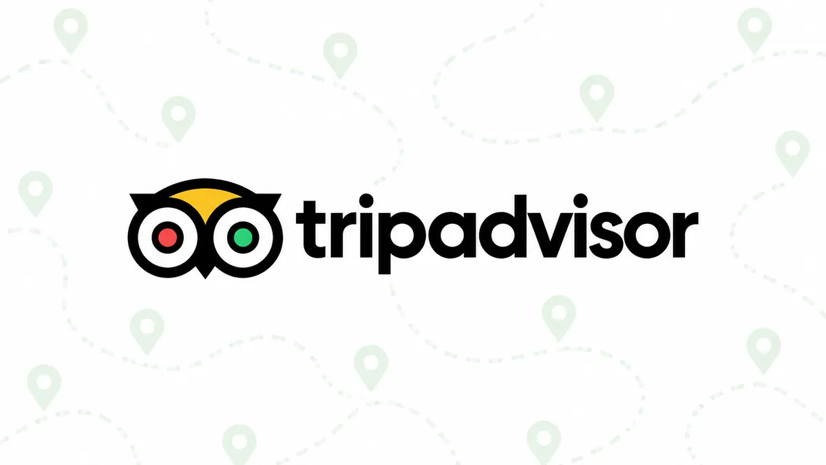 Logomarca Tripadvisor em composição institucional branca e verde