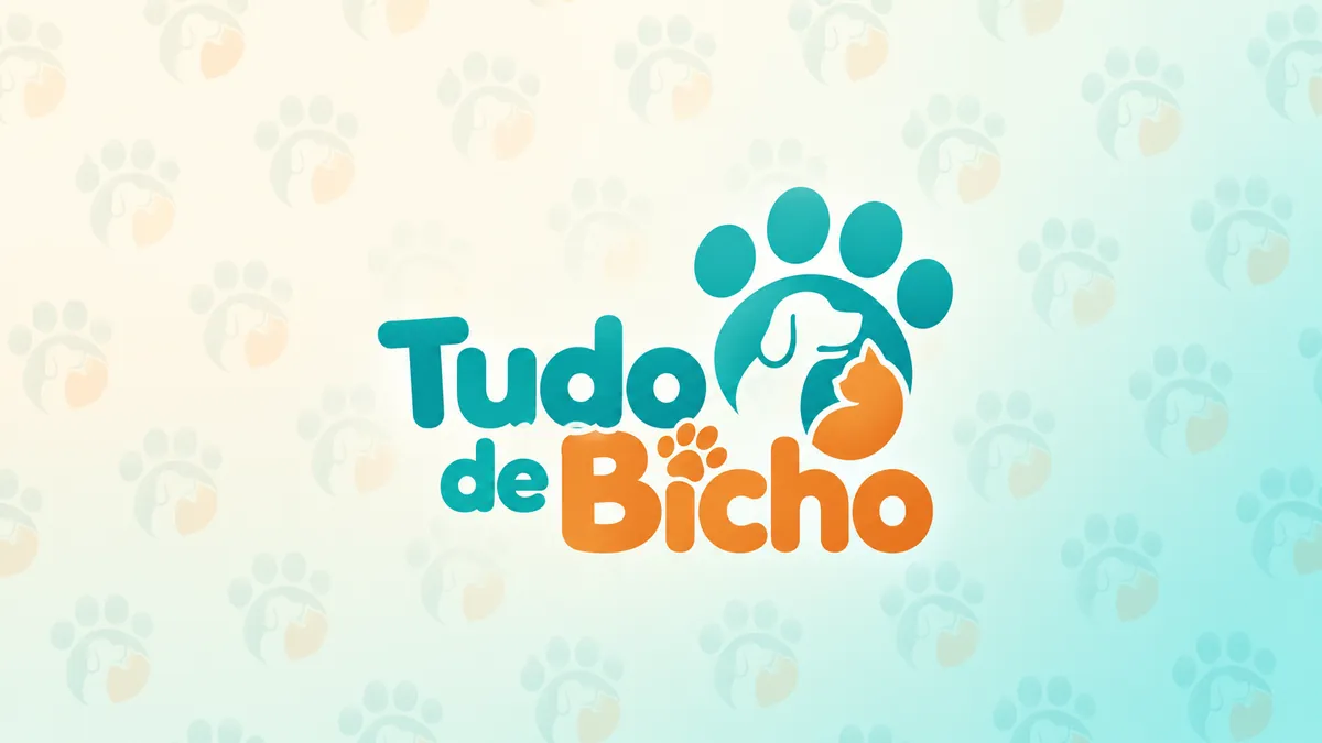 Logotipo da Tudo de Bicho em composição institucional turquesa e laranja