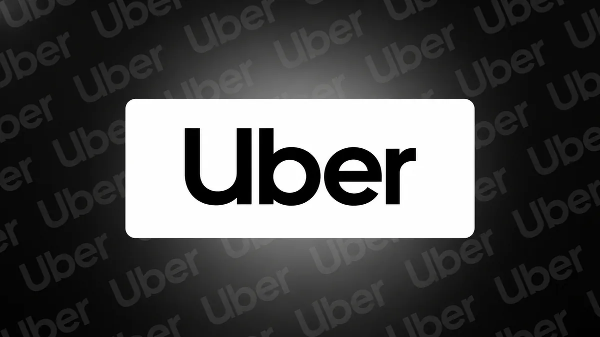 Logotipo da Uber em composição institucional preta e branca