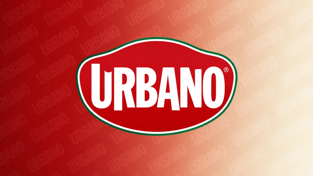 Logotipo da Urbano Alimentos em composição institucional vermelha