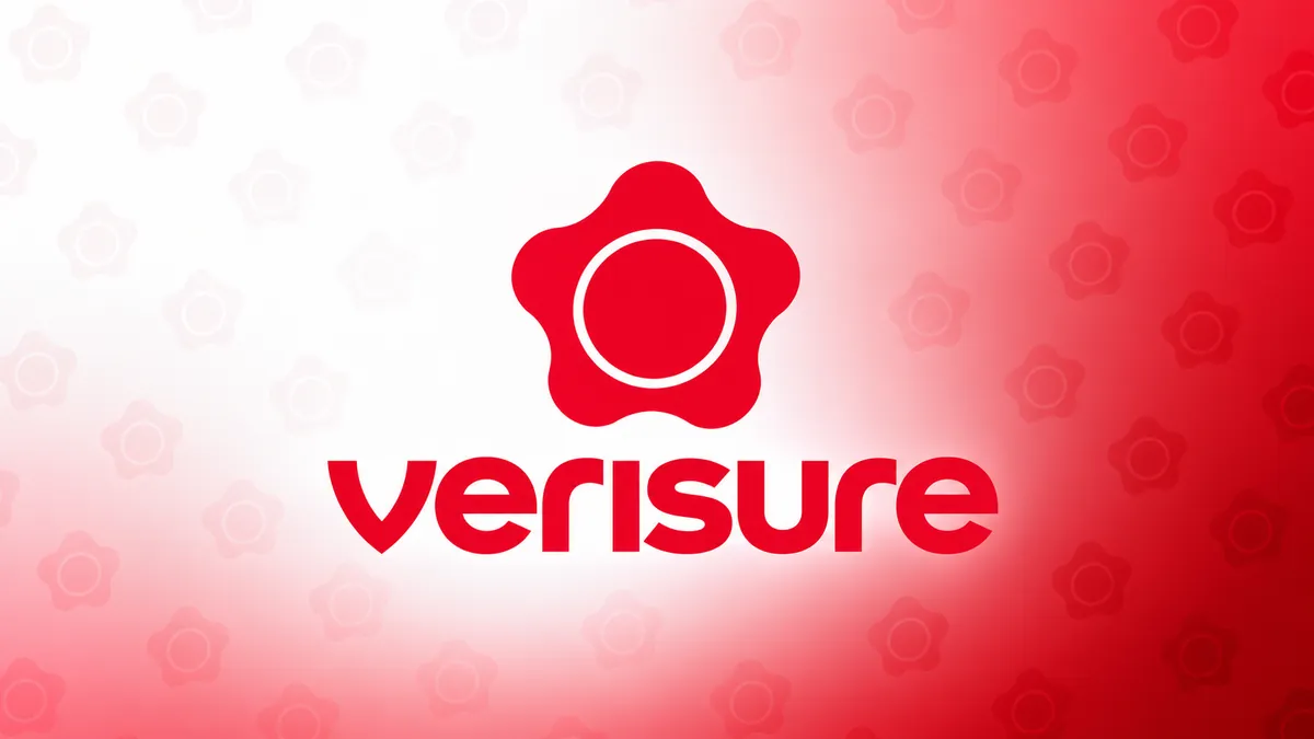 Logotipo da Verisure em composição institucional vermelha e branca