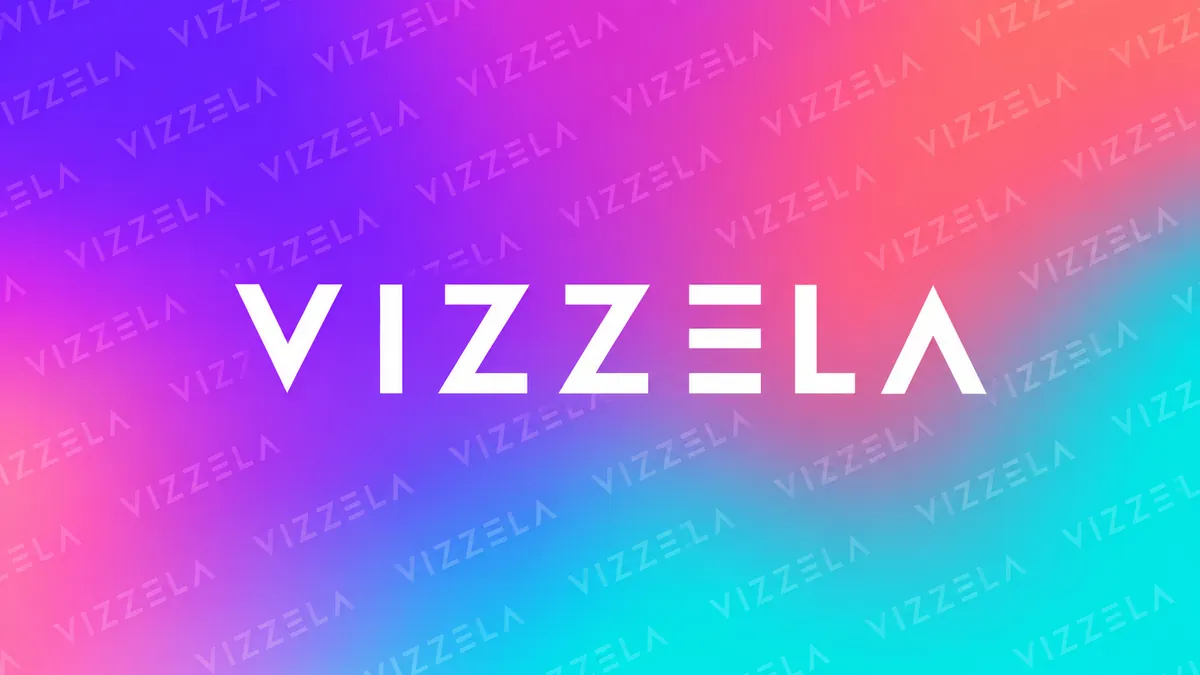 Logotipo da Vizzela Cosméticos em composição institucional