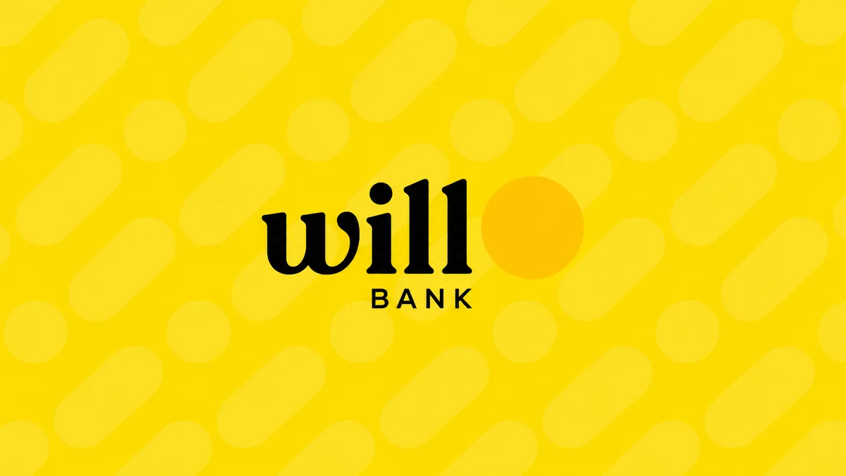 Logotipo do will bank em composição institucional